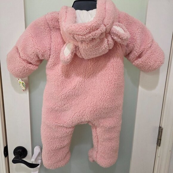 Little Me Baby Girls Pink Sherpa Snowsuit Bunting 6-9 Months – NWT Winter One Pi - Picture 11 of 12
